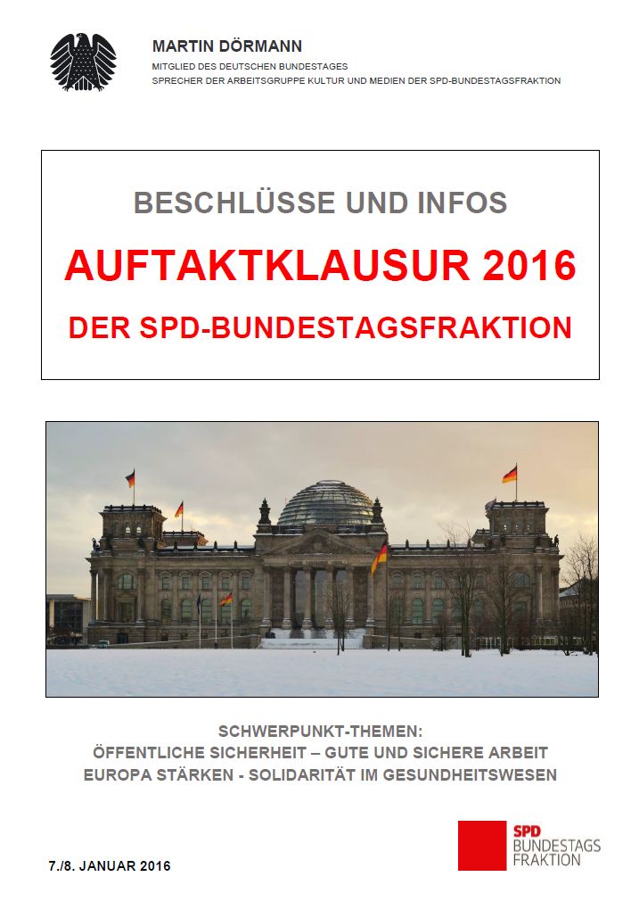 Titelseite Auftaktklausurbroschüre